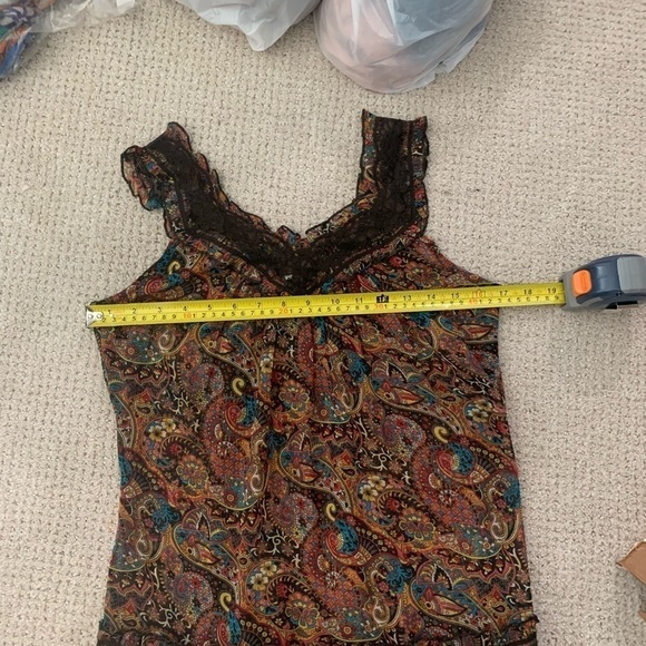Wet Seal Sheer Lacy Multi-Colored Blouse Size M - Picture 8 of 9